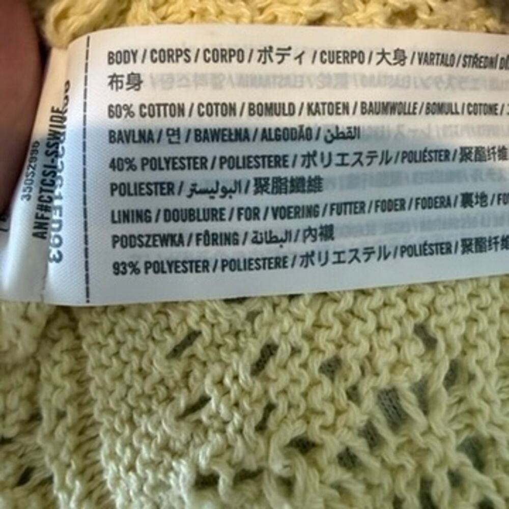 Hollister Crochet Style Tie Front Sweater Tank in Yellow, Size M - Picture 5 of 5